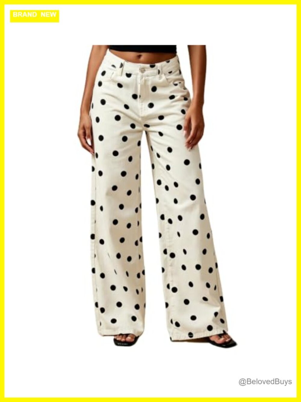 Women's Barrel Jeans Mid Rise Wide Leg Polka Dot Y2K Boyfriend Denim Pants